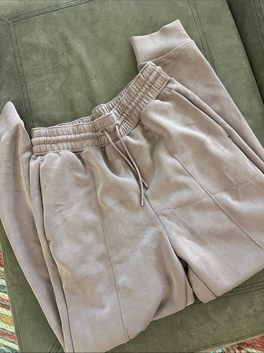 Unisex Taupe Drawstring Jogger Pants, size S, no holes or stains